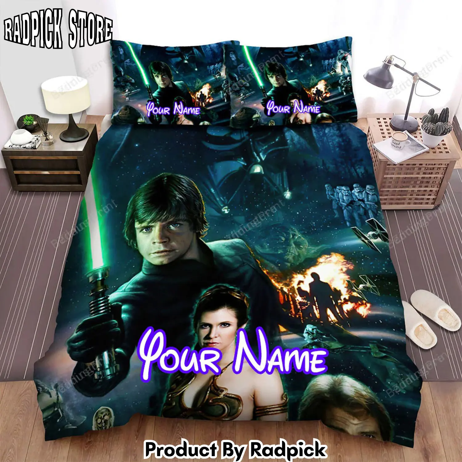 Radpick star wars episode vi return of the jedi all main actors and action in the universe scene movie picture bed sheets duvet cover personalized name bedding sets rp3271914
